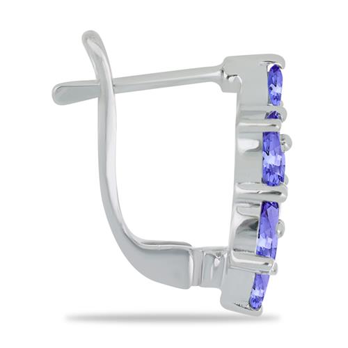 BUY 925 SILVER NATURAL TANZANITE GEMSTONE FLORAL EARRINGS 